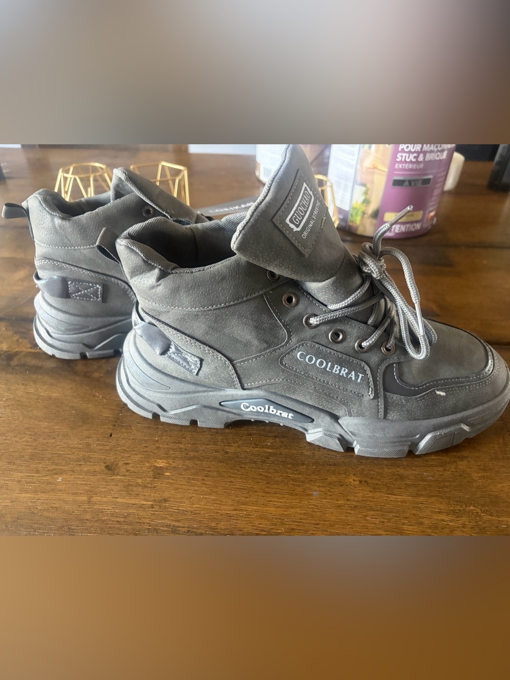 Coolbrat Grey High-Top Hiking Boots